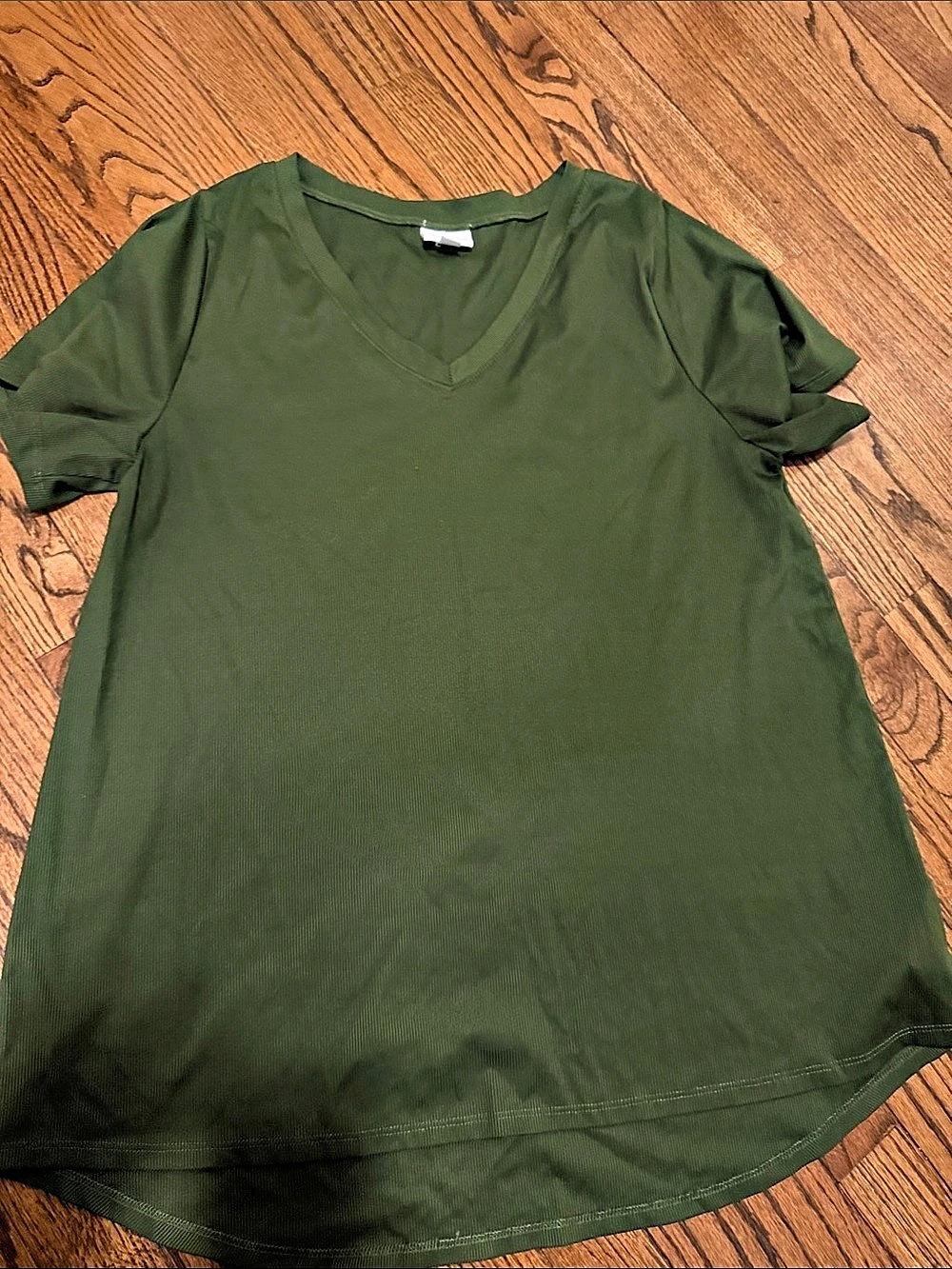 Lularoe Olive Green Christy V-Neck Top Size XL